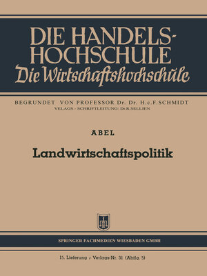 cover image of Landwirtschaftspolitik